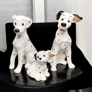 Vintage Walt Disney Ceramic 101 Dalmations Figurines 3 Piece Lot 4 In And 2 In - Picture 1 of 19