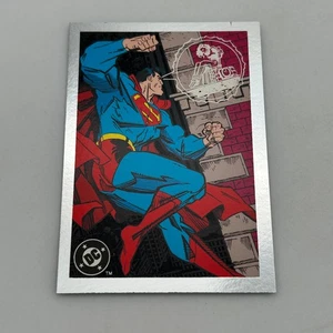 1993 Superman Silver Foil Promo Card Skybox DC Comics Wizard Magazine Vintage - Picture 1 of 10