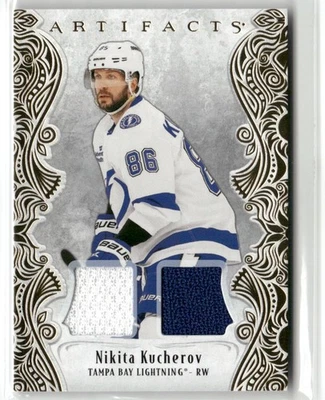 2025-26 Artifacts #120 Nikita Kucherov Material Gold /199 Jersey Patch - Image 1 of 2