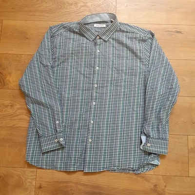 Tommy Bahama Shirt Mens 2XL Blue Plaid Cotton Silk Blend Button Up Long Sleeve  - Image 1 of 4