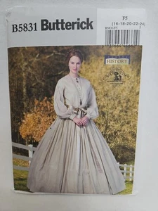 Historisches Kleid & Petticoat Schnittmuster aus der Bürgerkriegszeit (16-24) Butterick 5831 - Bild 1 von 4