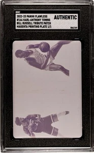 2022 Flawless Karl-Anthony Towns / Bill Russell Tribute Patch Printing Plate 1/1 - Picture 1 of 2