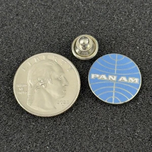 Vintage Pan-Am Pan American Blue Meatball Logo Enamel Pin Pinback #51385 - Picture 1 of 2