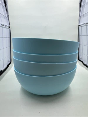 Juego de 4 | Ensaladeras de cereales de plástico Mainstays, redondas, pastel turquesa 38 oz Foto 1 de 4