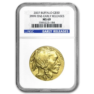 2007 1 oz Gold Buffalo MS-69 NGC (Early Releases) - Image 1 of 3