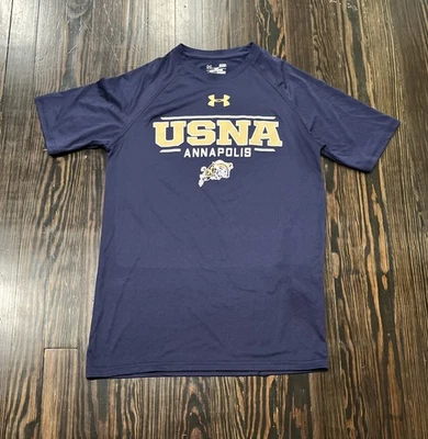 Under Armour Navy Academy Midshipmen T Shirt Men’s Small Blue Polyester  - Image 1 of 4