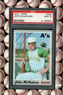 1970 TOPPS #706 JOHN MCNAMARA PSA 9 - Image 1 of 2