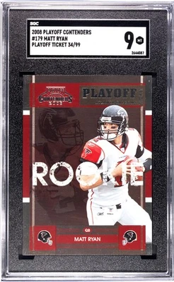 2008 Playoff Contenders Playoff Ticket #179 Matt Ryan RC SGC 9 MINT #d 34/99 - Image 1 of 2