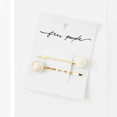 Free People Boho Shell Bobbies Hair Pin Accesories Summer Beach NWT - Изображение 1 из 4
