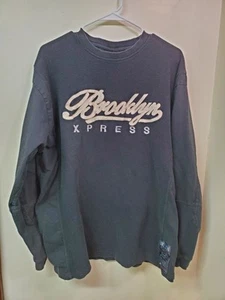 Vintage Y2K Brooklyn Xpress Shirt Men's Large Waffle Knit Thermal Hip Hop Street - Picture 1 of 7