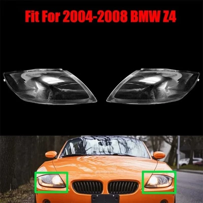 Fit For BMW Z4 E85 2004-2008 Pair Left+Right Side Headlight Headlamp Lens Cover Foto 1 de 4