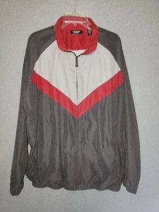 Men's VTG Ashford Sport Track Running Jacket Size XXL Grey Red Zip Up - Picture 1 of 7