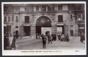 Postkarte Waterloo Bahnhof in Lambeth London der Hauptausgang frühe RP - Bild 1 von 2