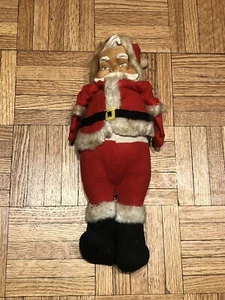 Vintage Santa Claus Plush Rubber Face Doll 12” - READ - Picture 1 of 6