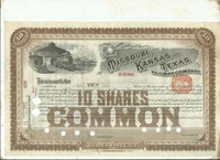 10 share pref B/&O stock certificate 1930-40/'s crisp cancelled Orange