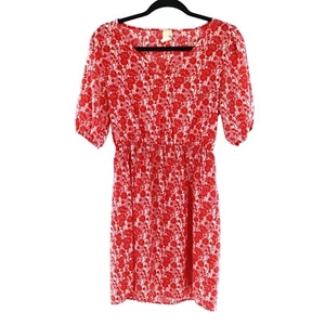 Floral Dress Womens S Red Boho Romantic Cottage Gypsy Retro Whimsical Grannycore - Picture 1 of 13