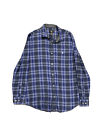 Men's Calvin Klein Medium Flannel Button Down Shirt Blue Long Sleeve 100% Cotton