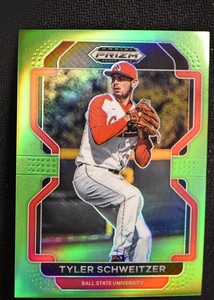 2022 Prizm Draft Picks Baseball Base Lime Green #PDP161 Tyler Schweitzer /75