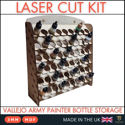 NOBLE DESIGNS Model Paint storage for Vallejo and Army Painter 54 pot capacity wall mountable