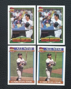 1991 TOPPS ALL STAR RECORD BREAKER & O PEE CHEE OPC CARLTON FISK WHITE SOX - Foto 1 di 2