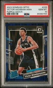 2023 PANINI DONRUSS OPTIC PURPLE SHOCK #225 VICTOR WEMBANYAMA ROOKIE RC PSA 10 - Picture 1 of 2