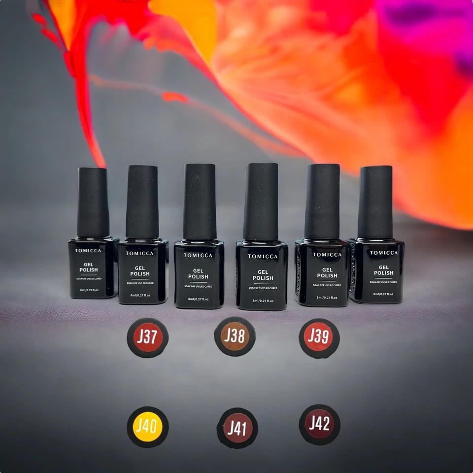 TOMICCA UV Nagellack Shellac Gelb Rot Braun Gel Nagellack 6-Set Geschenkset