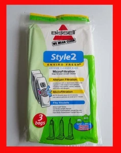 Bissell Style 2 Enviro Fresh Three Vacuum Cleaner Bags Allergen Filtration 47197 - Picture 1 of 1