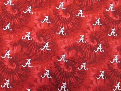 UNIVERSIDADE do ALABAMA ROLL TIDE TIE-DYE DESIGN NOVO EM FOLHA 1/2 JARDA 100% ALGODÃO - Imagem 1 de 4