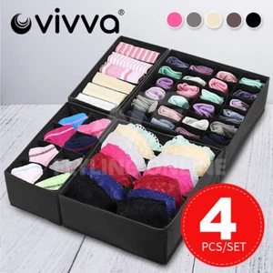 1/2 set Drawer Organizer Divider Bra Sock Underwear Foldable Storage Closet Box - Picture 1 of 11