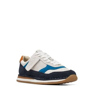 BNIB Clarks Boys CRAFT RUN TOR O Navy Combi Suede Trainers - Picture 1 of 7