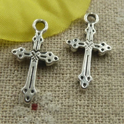 Free Ship 220 pcs tibetan silver cross charms 21x11x2mm L-4451 Foto 1 de 4
