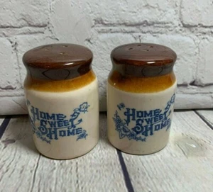 Vintage Pottery Home Sweet Home Salt & Pepper Shakers - Picture 1 of 8