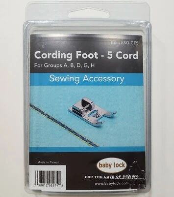 Genuine Babylock CORDING FOOT 5 Cord Item ESG-CF5 Sewing Machine NEW in Pkg. - Image 1 of 2