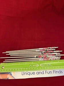 4 Pairs Reusable Non-Slip Design Oriental Stainless Steel Chopsticks full 9"size - Picture 1 of 4