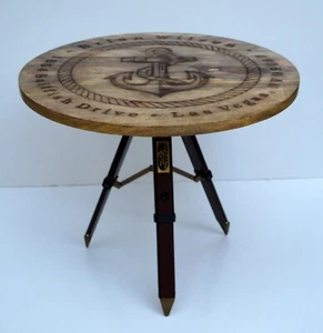ship anchor style round Table designer coffee table bar & cafe decor table - Picture 1 of 6