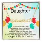 Daughter Happy 5Th Birthday Personalized Name Necklace With Heart