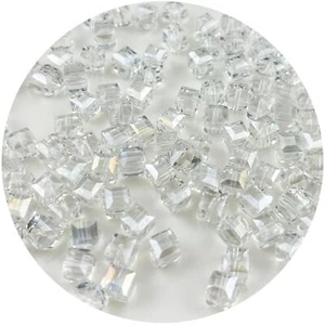 200Pcs 4MM Glass Cube Crystal Beads Cube Beads Square Faceted Glass Beads wit... - Picture 1 of 7