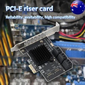 PCI Express 1X to SATA3.0 6 Port Riser PCI-E X1/X4/X8/X16 PCI-E Extenders - Afbeelding 1 van 8