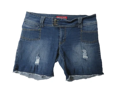 Pantalones Cortos de Jean Red Remache para Mujer Talla 17 Cortes Bolsillos con Solapa Desgastados Foto 1 de 4