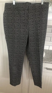 NWT Talbots Black & White Pattern “Chatham” Ankle Machine Washable Pants 18W - Picture 1 of 17