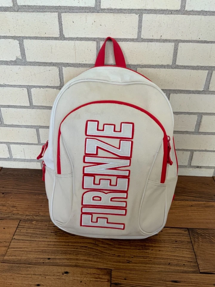 KAPPA FIRENZE мужчин унисекс бежевый красный отделки хлопок холст рюкзак рюкзак б/у - Изображение 1 из 4