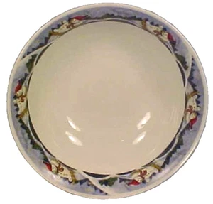 Oneida Snow Valley Vegetable Bowl Round Snowmen Holiday Dining Stoneware NICE - Picture 1 of 4