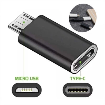 Micro USB Stecker Auf USB-C-Buchse Typ-C-Adapter HQ Port-Konverter-Anschluss - Bild 1 von 4