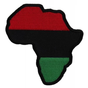 Embroidered Patch (Iron-On), Africa Continent Map African Colors, 3" x 2.5" - Picture 1 of 4
