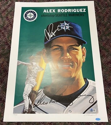 Alex Rodriguez Signed Topps 18X25 Lithograph Beckett COA - Image 1 of 4