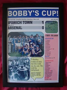 Ipswich Town 1 Arsenal 0 - 1978 FA Cup Finale - gerahmter Druck - Bild 1 von 2