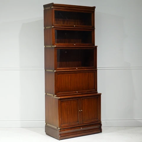 Beautiful Barrister stacking bookcase unit showcase Mahogany wood glass and wood Cover