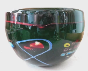 Murano Style Dark Green Large Bowl - Picture 1 of 3