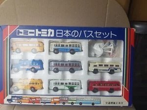 TOMICA - BUS GIFT SET B604 BUSES MINT BOX GOOD VHTF JAPAN 1980s - Picture 1 of 5