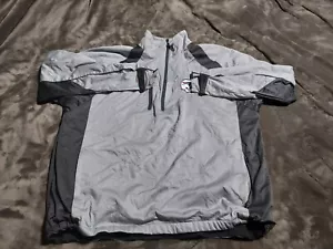 Antigua Mens NFL Buffalo Bills Gray Pullover Quarter Zip Jacket Size XL Pockets - Picture 1 of 9